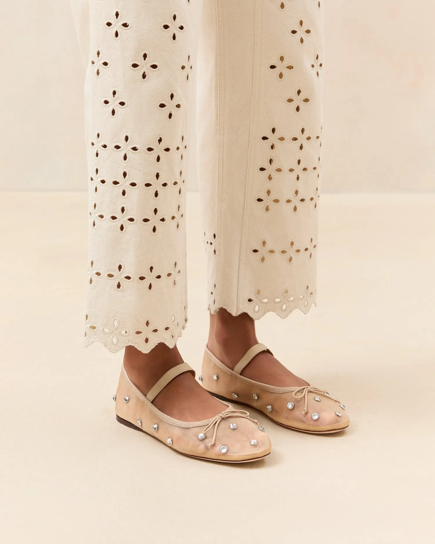 Leonie Caramel/Crystal Ballet Flat -LOEFFLER RANDALL