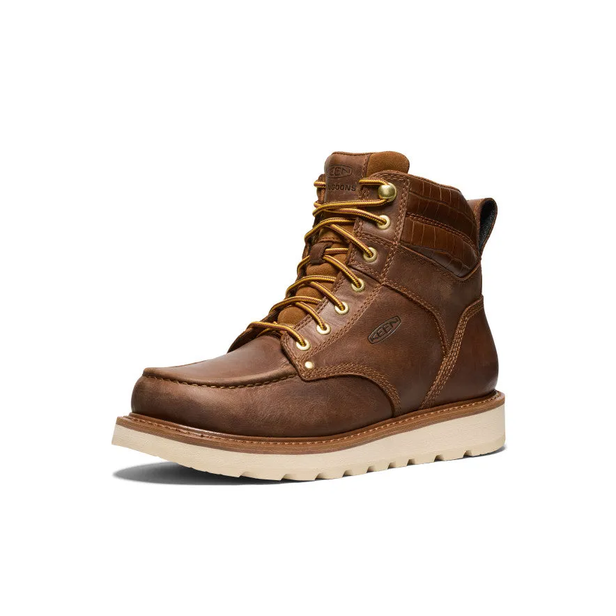 Men's Cincinnati 6" Boot (Soft Toe) x Noon Goons   |  Leather Brown/Off White KEEN