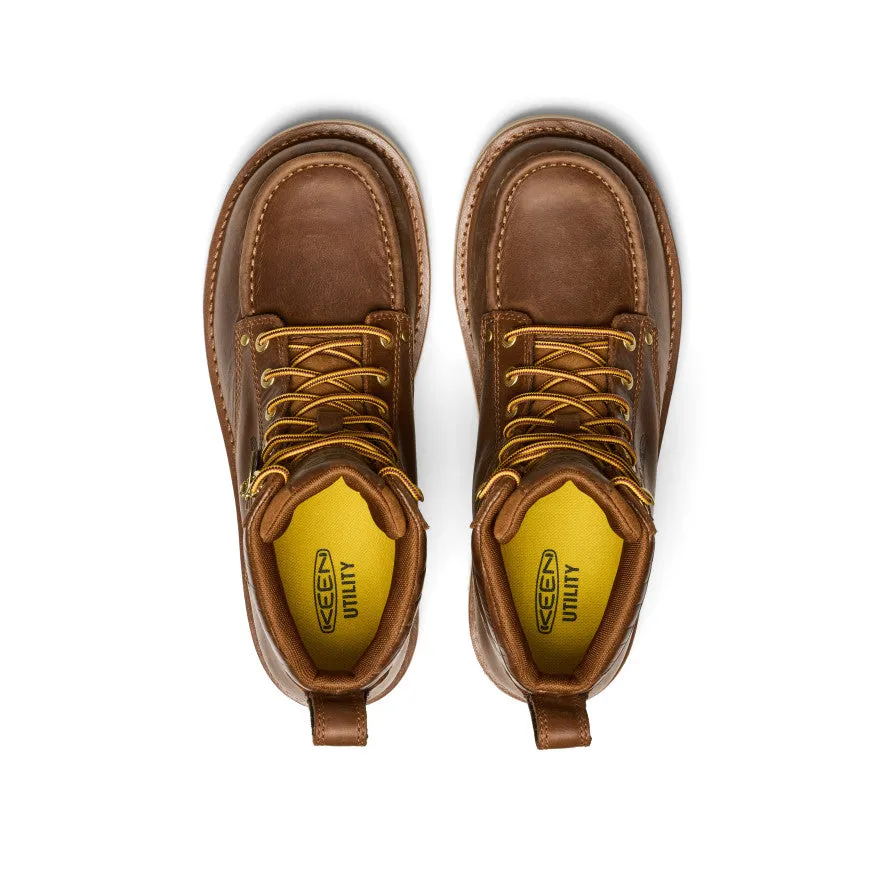 Men's Cincinnati 6" Boot (Soft Toe) x Noon Goons   |  Leather Brown/Off White KEEN