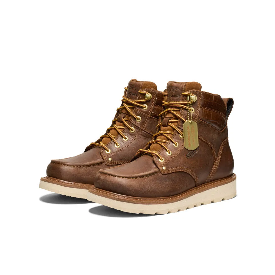 Men's Cincinnati 6" Boot (Soft Toe) x Noon Goons   |  Leather Brown/Off White KEEN