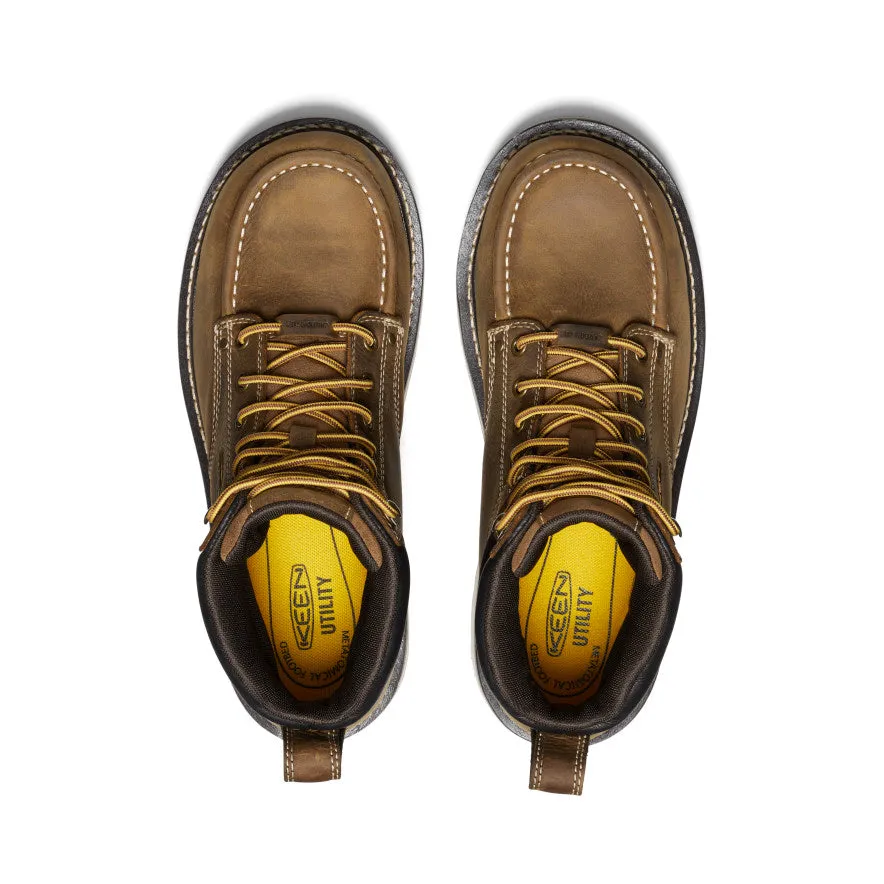 Men's Cincinnati 6" Waterproof 90 Heel Boot (Carbon Toe)  |  Belgian/Sandshell KEEN