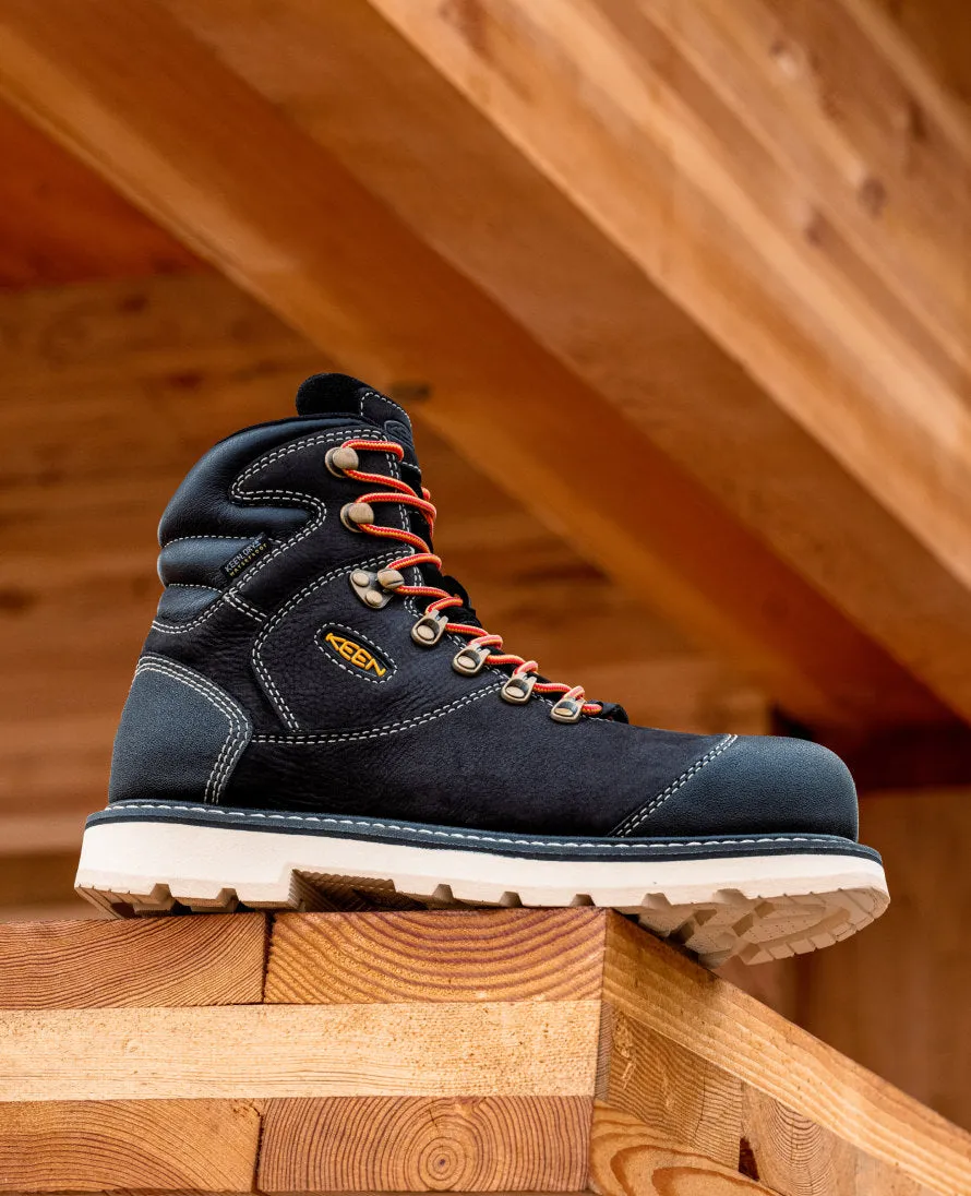 Men's Cincinnati  6" Waterproof 90 Heel Boot (Carbon Toe)  |  Black/Sandshell KEEN