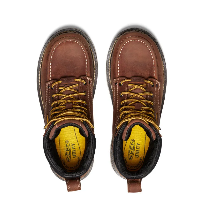 Men's Cincinnati 6" Waterproof 90 Heel Boot (Carbon Toe)  |  Tuscan Red/Sandshell KEEN