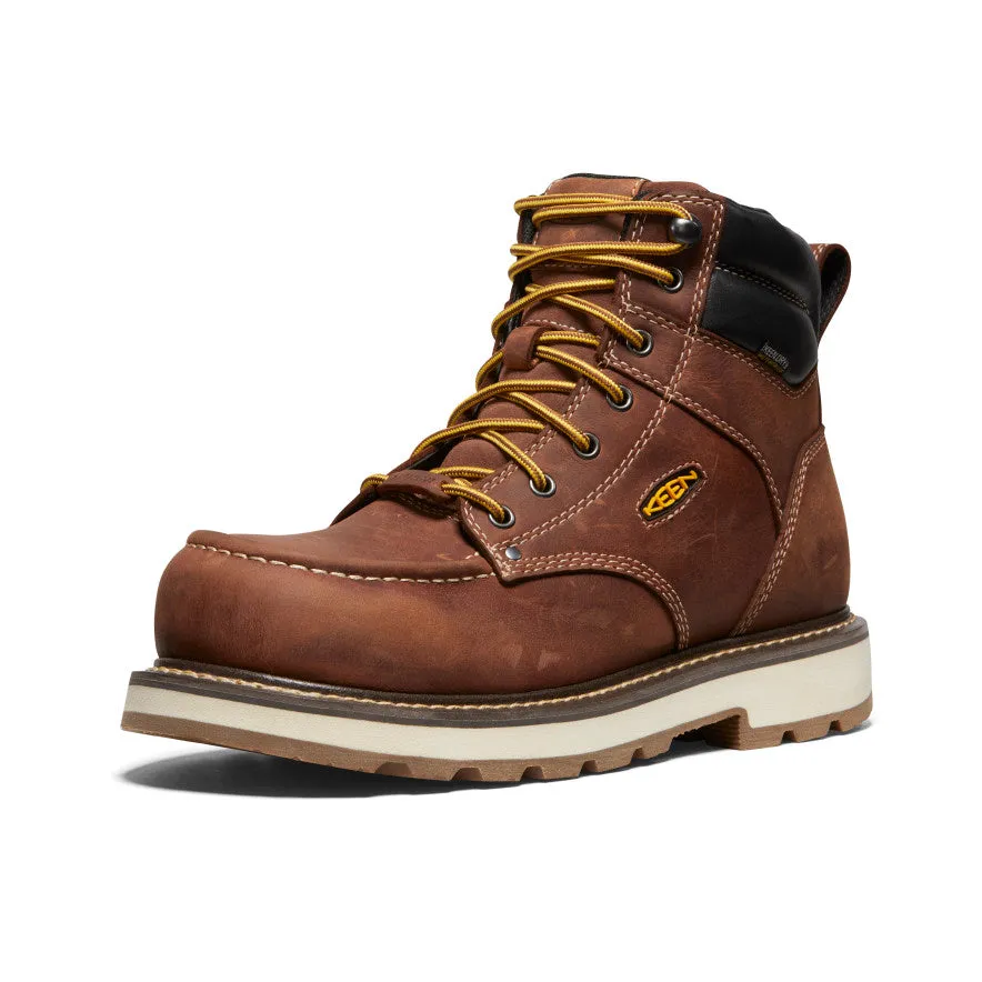 Men's Cincinnati 6" Waterproof 90 Heel Boot (Carbon Toe)  |  Tuscan Red/Sandshell KEEN