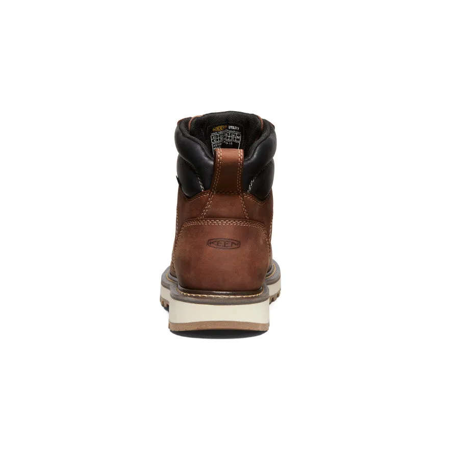 Men's Cincinnati 6" Waterproof 90 Heel Boot (Carbon Toe)  |  Tuscan Red/Sandshell KEEN