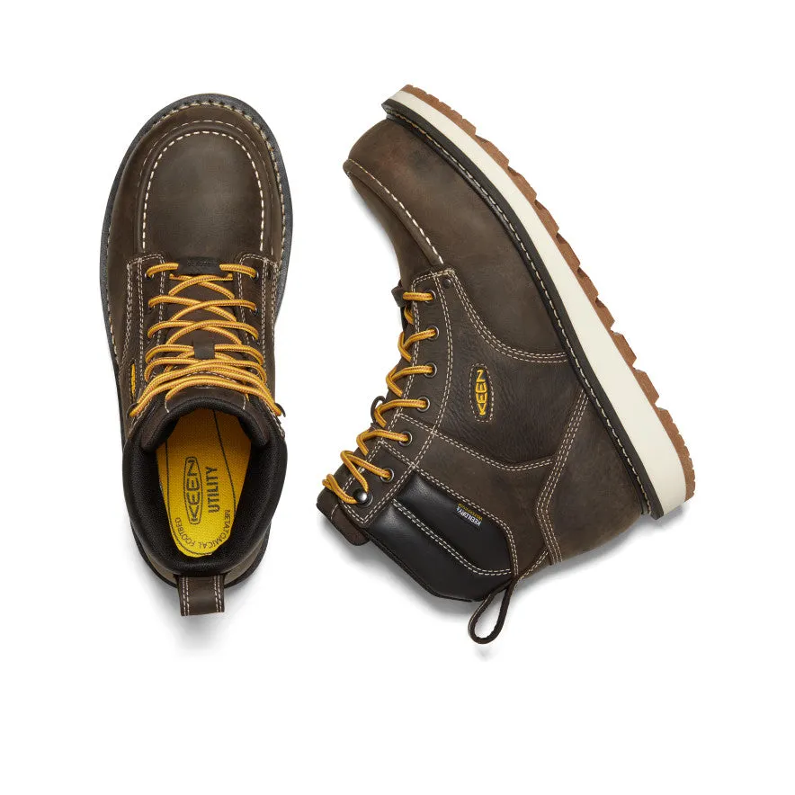 Men's Cincinnati 6" Waterproof Boot (Carbon Toe)  |  Dark Chocolate/Sandshell KEEN