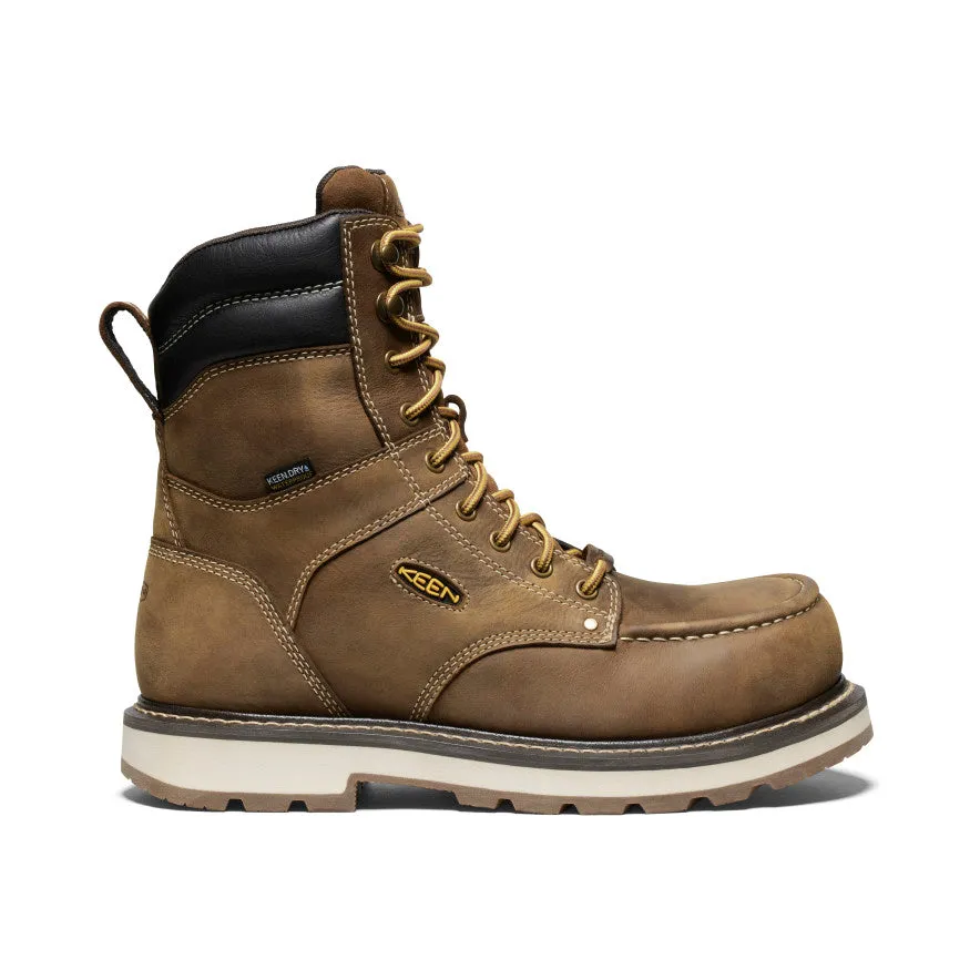 Men's Cincinnati 8" Waterproof 90 Heel Boot (Carbon Toe)  |  Belgian/Sandshell KEEN