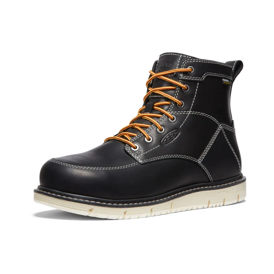Men's CSA San Jose 6" Waterproof Boot (Aluminum Toe)  |  Black/Off White KEEN