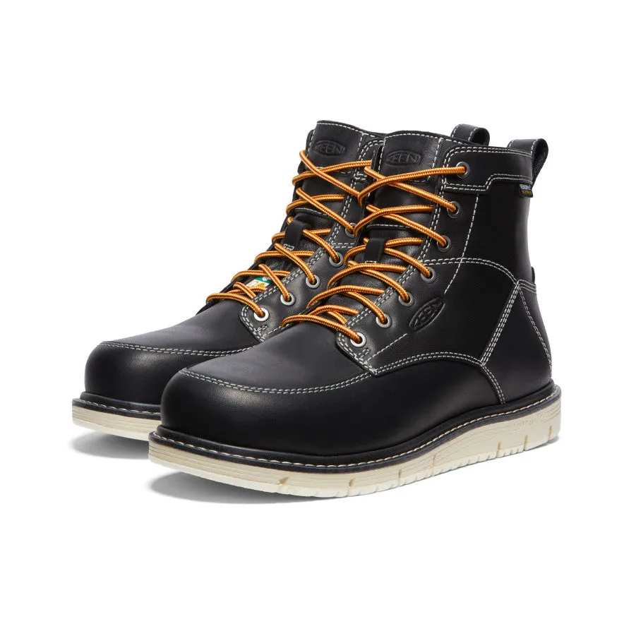Men's CSA San Jose 6" Waterproof Boot (Aluminum Toe)  |  Black/Off White KEEN