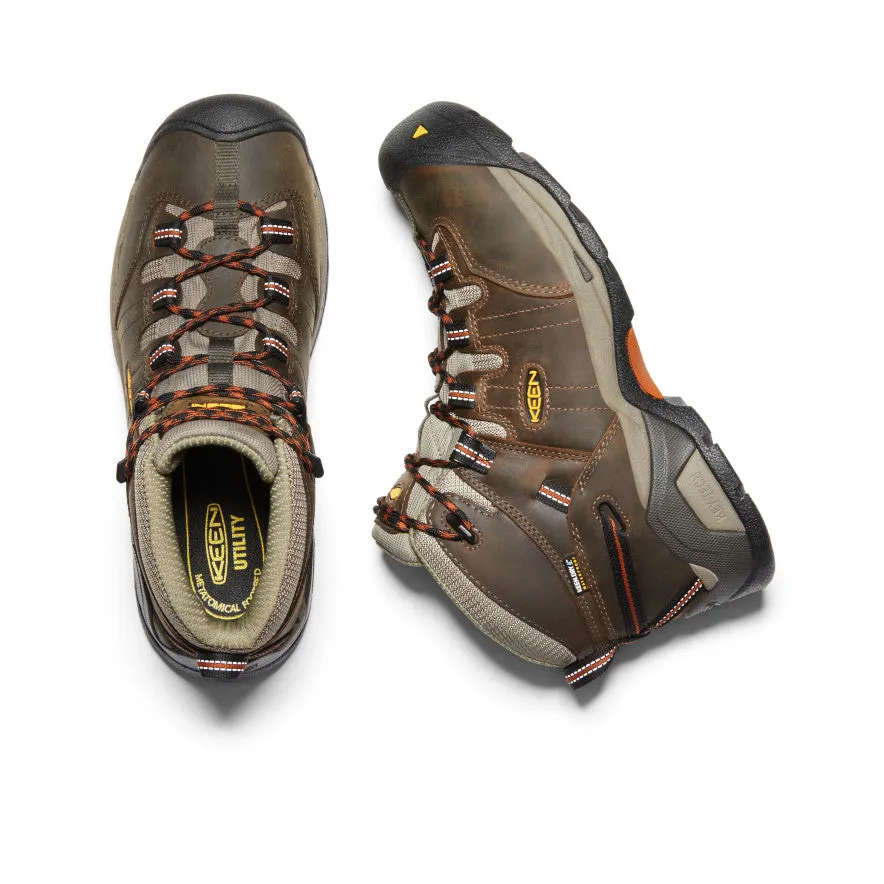 Men's Detroit XT Waterproof Boot (Soft Toe)  |  Black Olive/Leather Brown KEEN