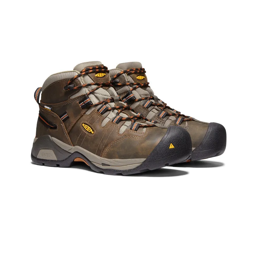 Men's Detroit XT Waterproof Boot (Soft Toe)  |  Black Olive/Leather Brown KEEN