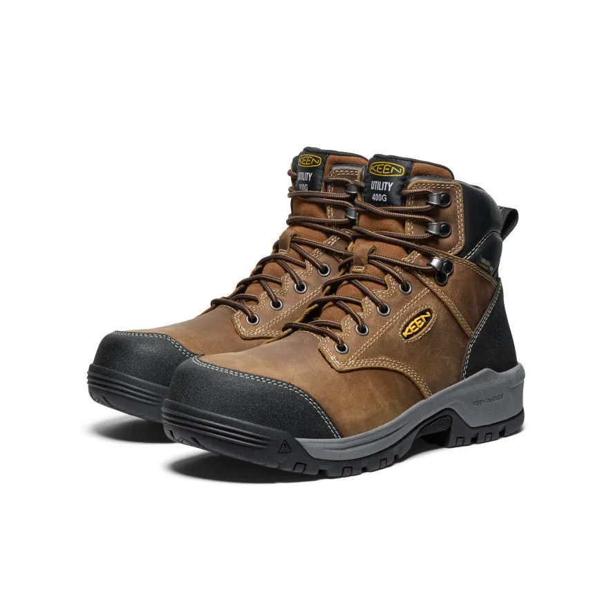Men's Evanston 6" Insulated Waterproof Boot (Carbon Toe)  |  Bison/Black KEEN