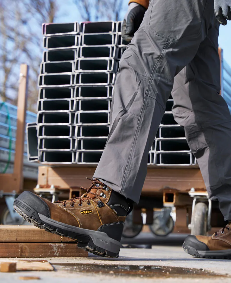 Men's Evanston 6" Insulated Waterproof Boot (Carbon Toe)  |  Bison/Black KEEN