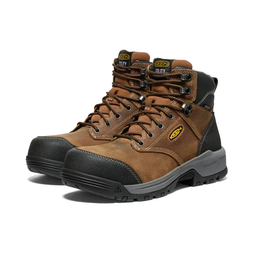 Men's Evanston 6" Waterproof Boot (Carbon Toe)  |  Bison/Black KEEN