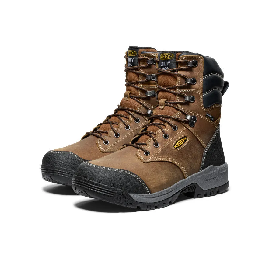 Men's Evanston 8" Insulated Waterproof Boot (Soft Toe)  |  Bison/Black KEEN