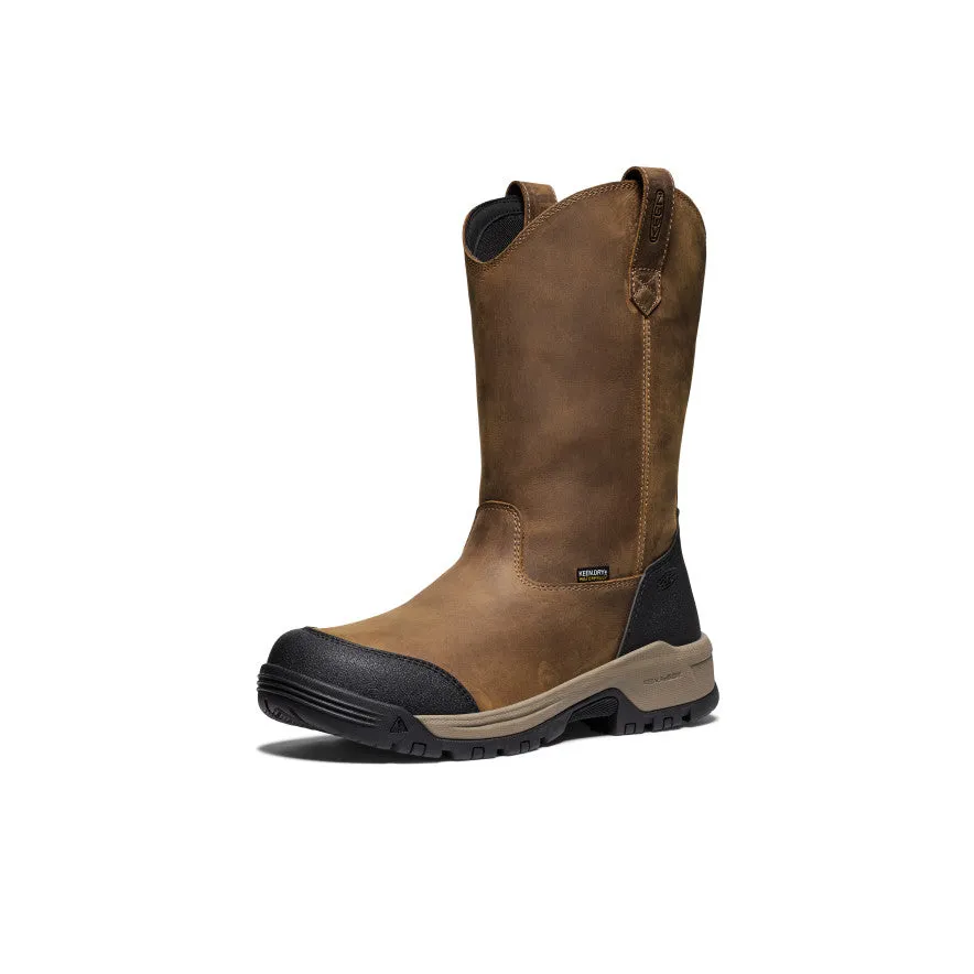 Men's Evanston Pull-On Waterproof Boot (Soft Toe)  |  Bison/Black KEEN