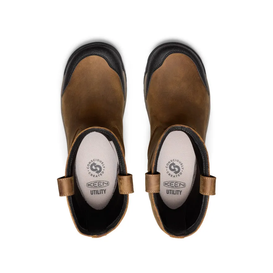 Men's Evanston Pull-On Waterproof Boot (Soft Toe)  |  Bison/Black KEEN