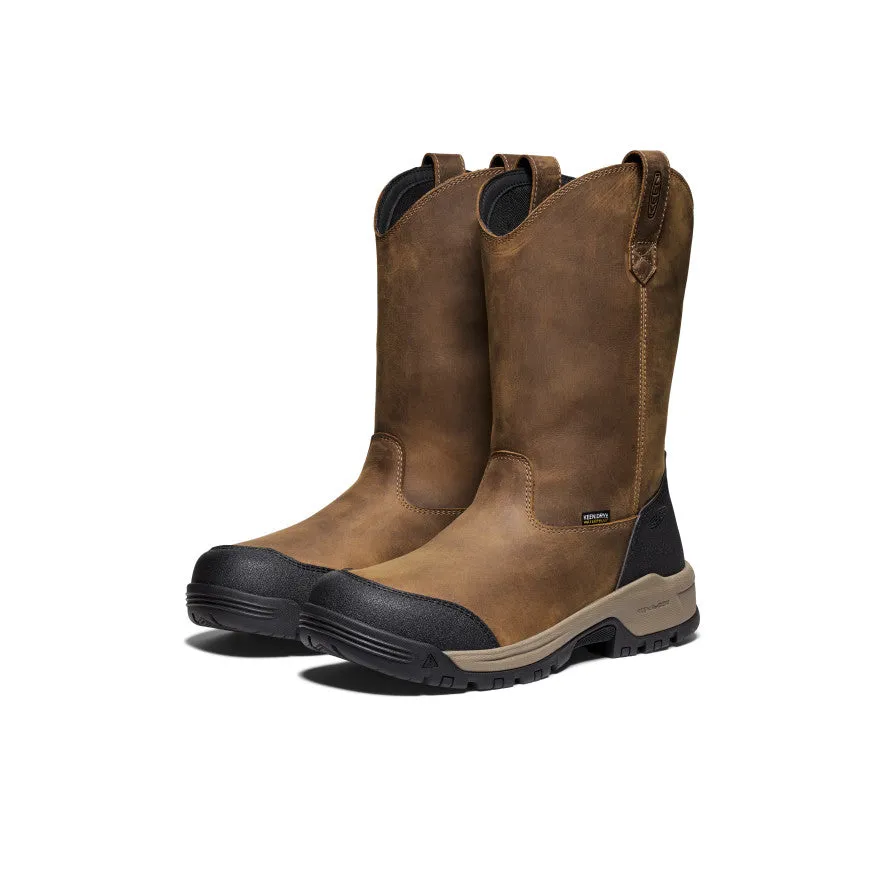 Men's Evanston Pull-On Waterproof Boot (Soft Toe)  |  Bison/Black KEEN