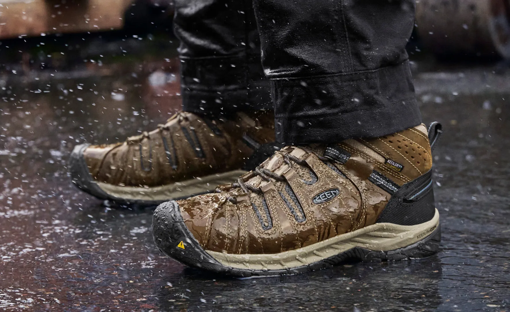 Men's Flint II Waterproof Boot (Steel Toe)  |  Cascade Brown/Orion Blue KEEN