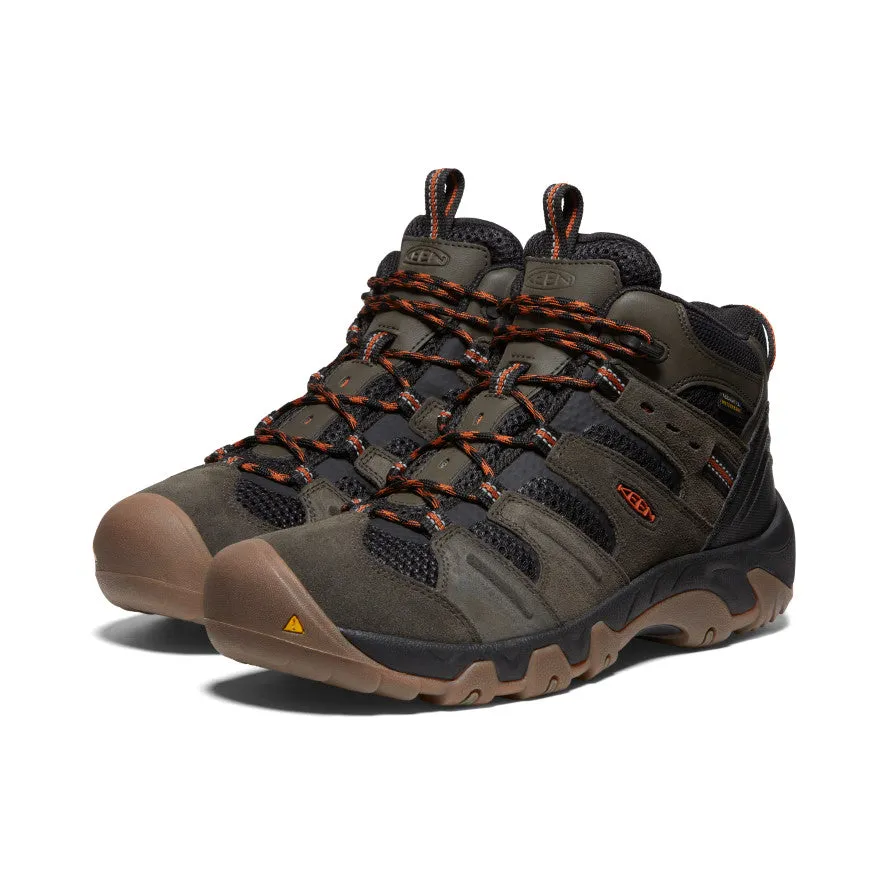 Men's Headout Waterproof Hiking Boot  |  Black Olive/Fossil Orange KEEN
