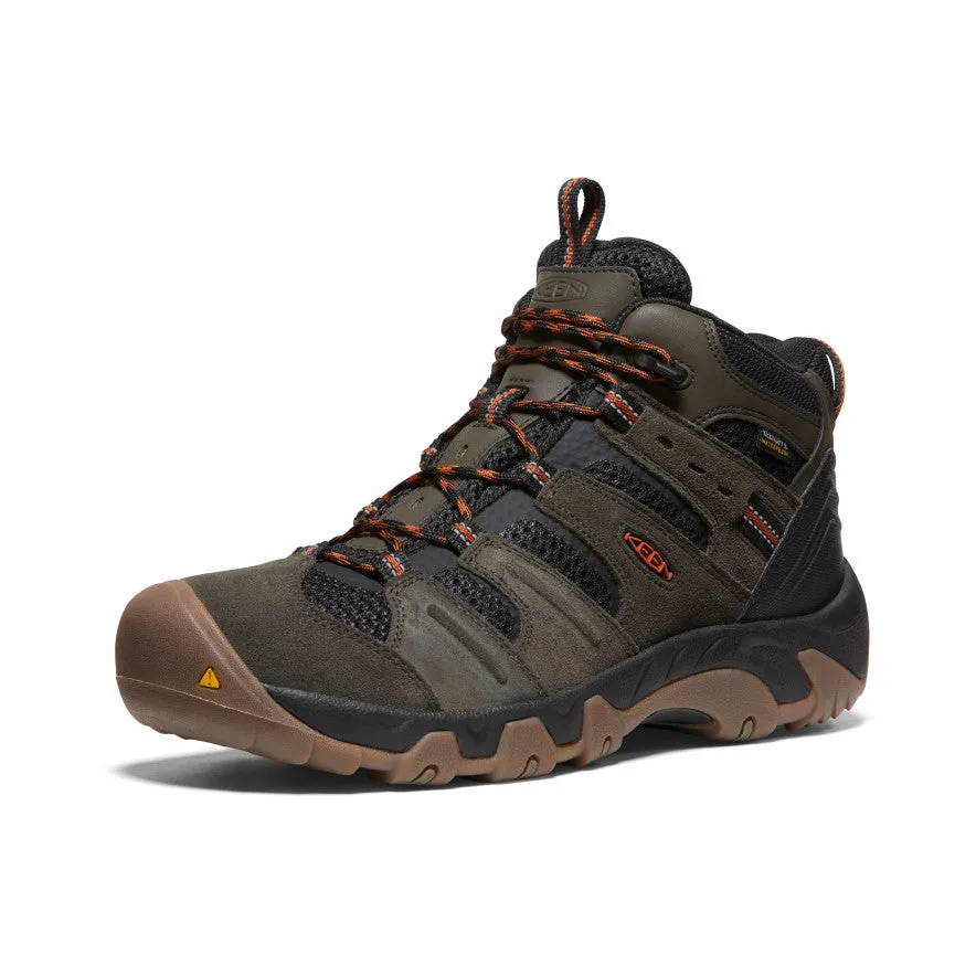 Men's Headout Waterproof Hiking Boot  |  Black Olive/Fossil Orange KEEN