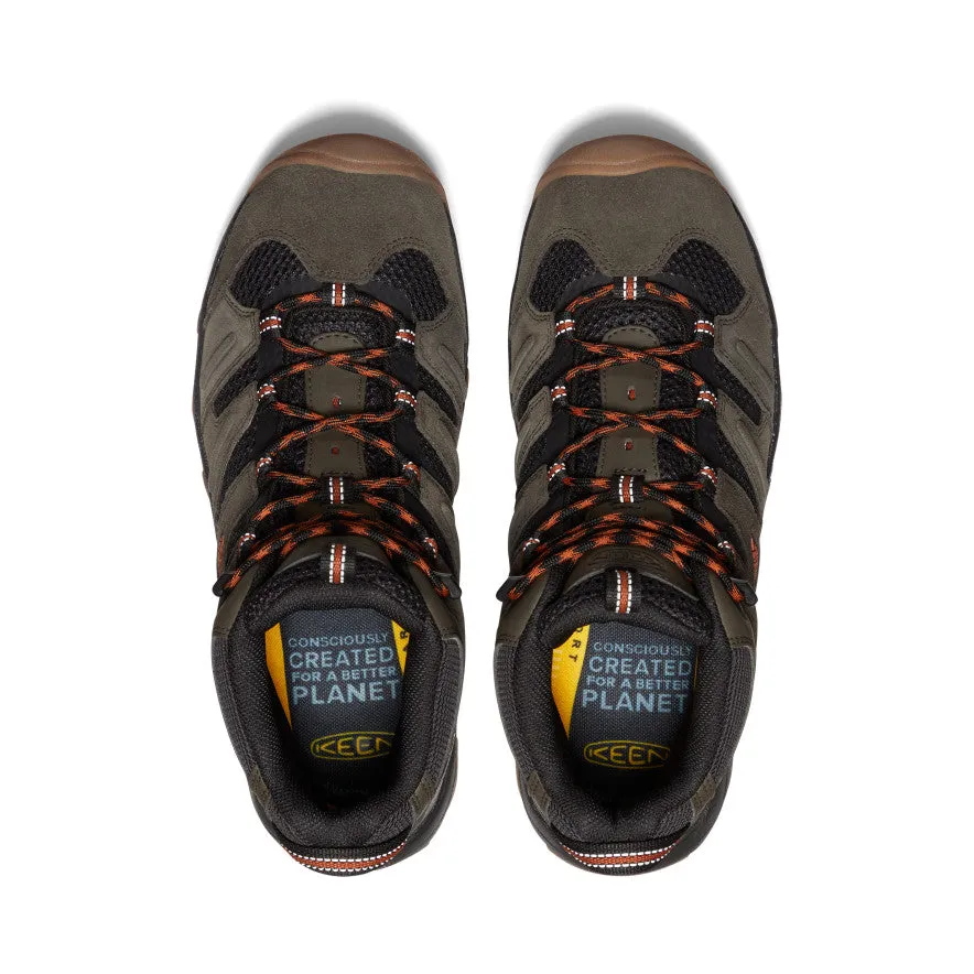 Men's Headout Waterproof Hiking Boot  |  Black Olive/Fossil Orange KEEN