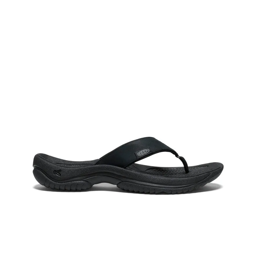 Men's Kona Leather Flip-Flop  |  Black/Steel Grey KEEN