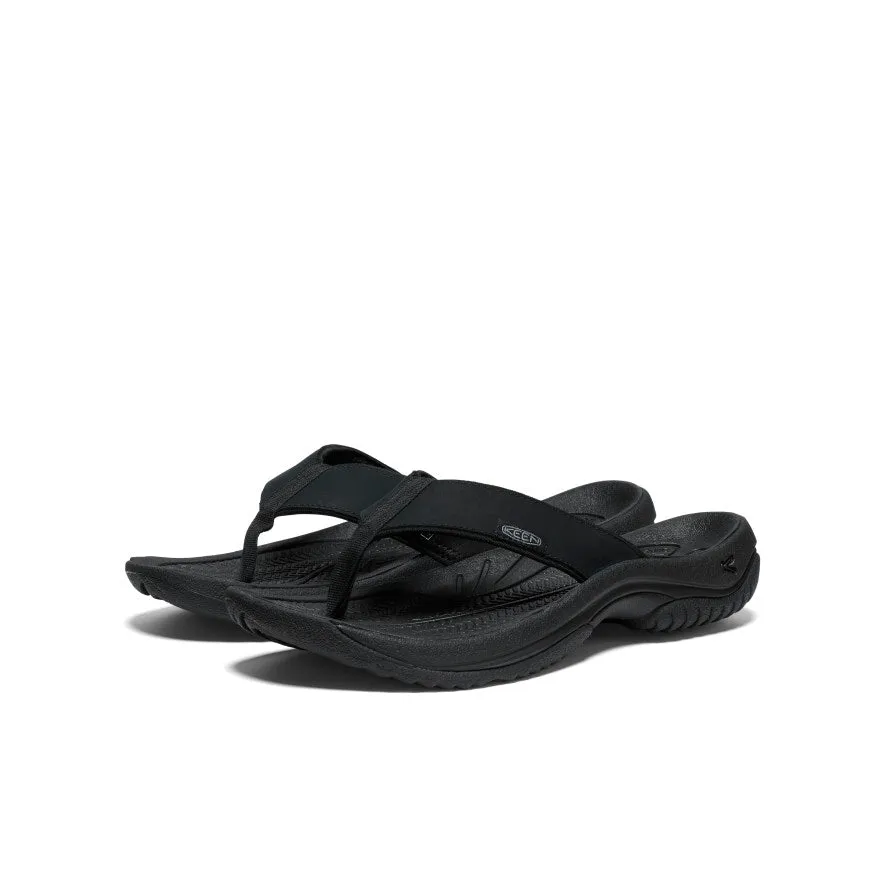 Men's Kona Leather Flip-Flop  |  Black/Steel Grey KEEN