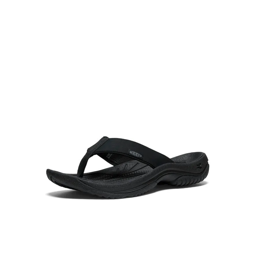 Men's Kona Leather Flip-Flop  |  Black/Steel Grey KEEN