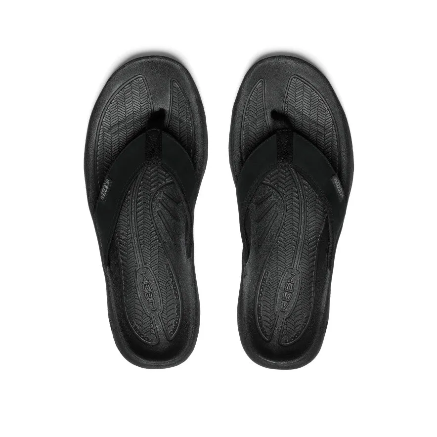 Men's Kona Leather Flip-Flop  |  Black/Steel Grey KEEN
