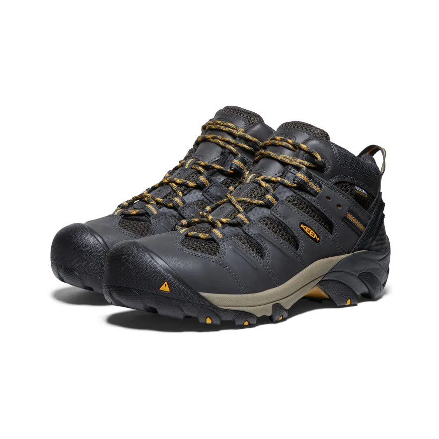 Men's Lansing Mid Waterproof (Steel Toe)  |  Raven/Tawny Olive KEEN