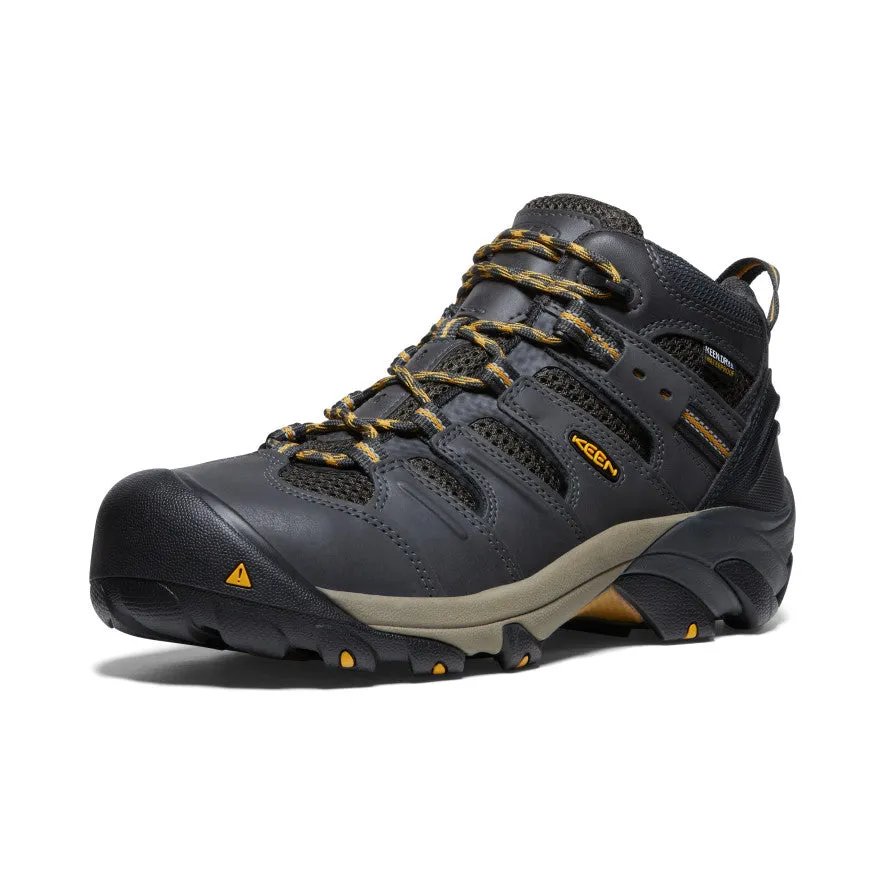Men's Lansing Mid Waterproof (Steel Toe)  |  Raven/Tawny Olive KEEN