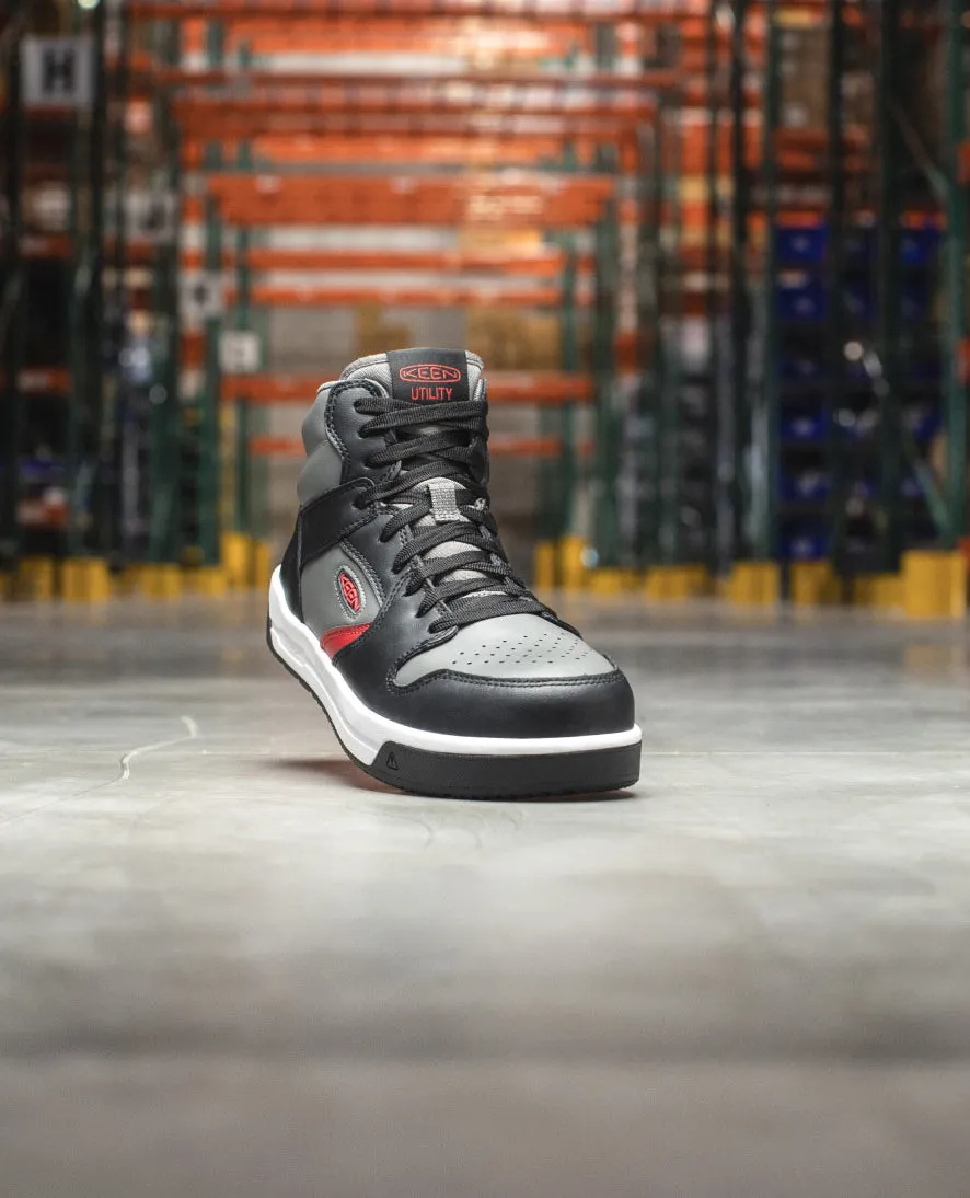 Men's Overton Mid Work Shoe (Carbon Toe)  |  Star White/Black KEEN