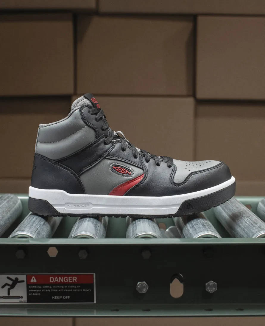 Men's Overton Mid Work Shoe (Carbon Toe)  |  Star White/Black KEEN