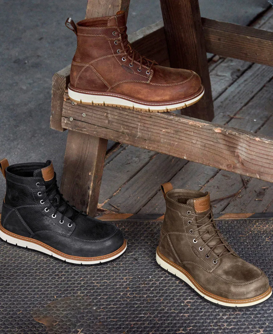 Men's San Jose 6" Boot (Aluminum Toe)  |  Black/Caramel Cafe KEEN
