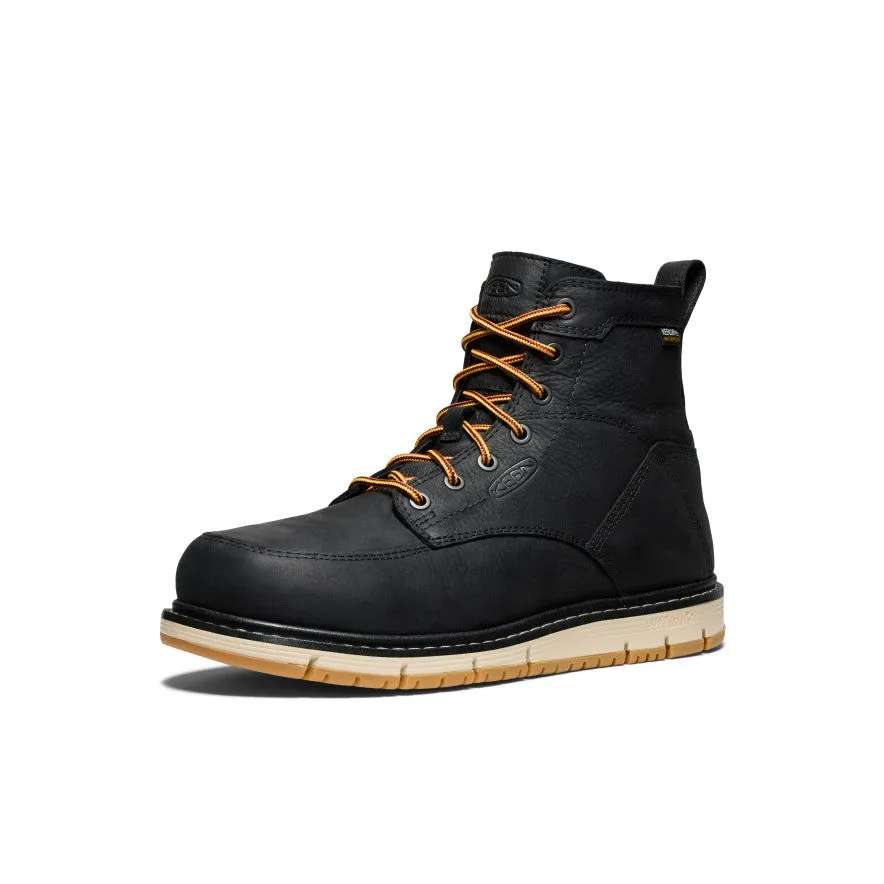 Men's San Jose 6" Waterproof Boot (Aluminum Toe)  |  Black/Gum KEEN
