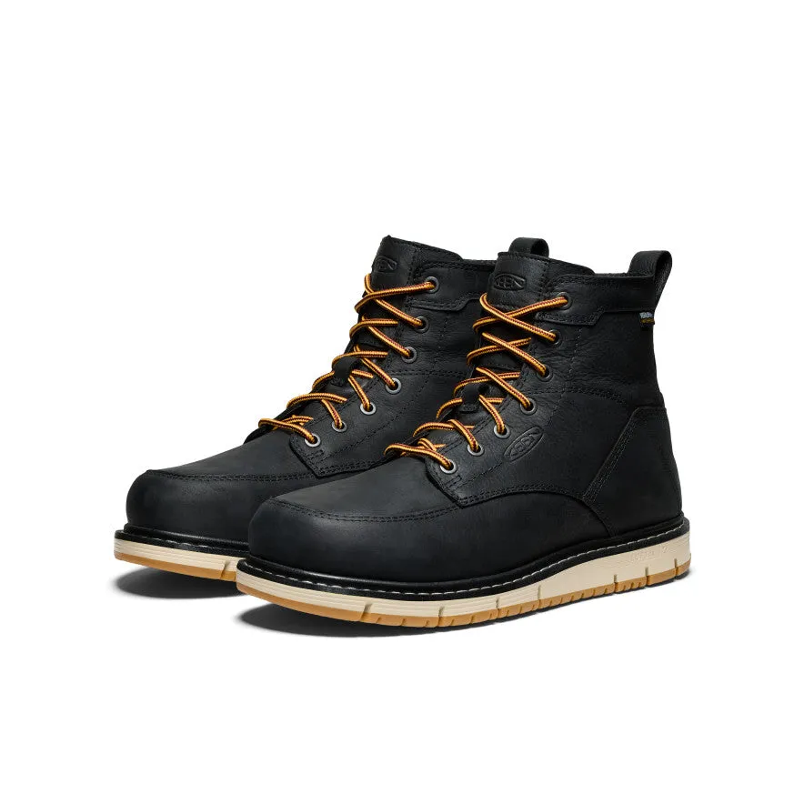 Men's San Jose 6" Waterproof Boot (Aluminum Toe)  |  Black/Gum KEEN