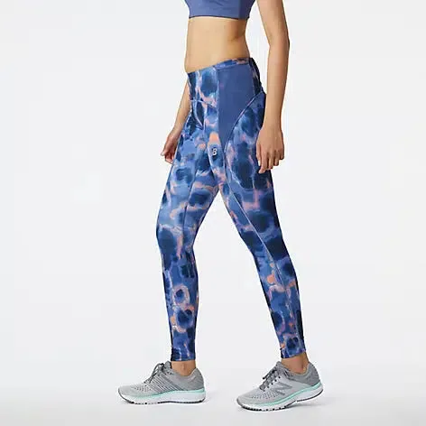 New Balance Women's Printed Impact Run Tight -  Night Sky