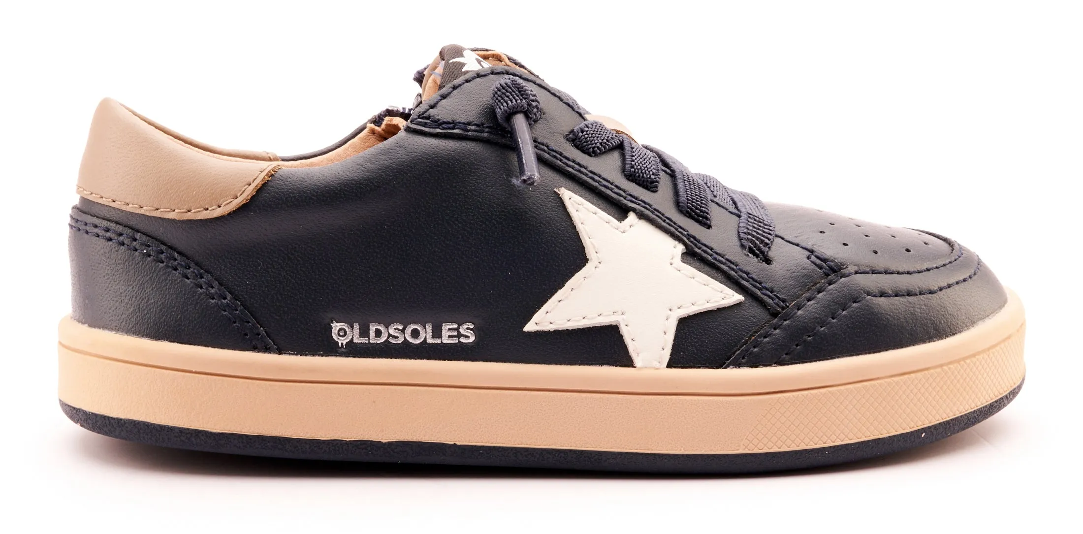 Old Soles Boy's and Girl's 1006 Platinum Runner Casual Shoes - Navy / Snow / Taupe / Natural Navy Sole