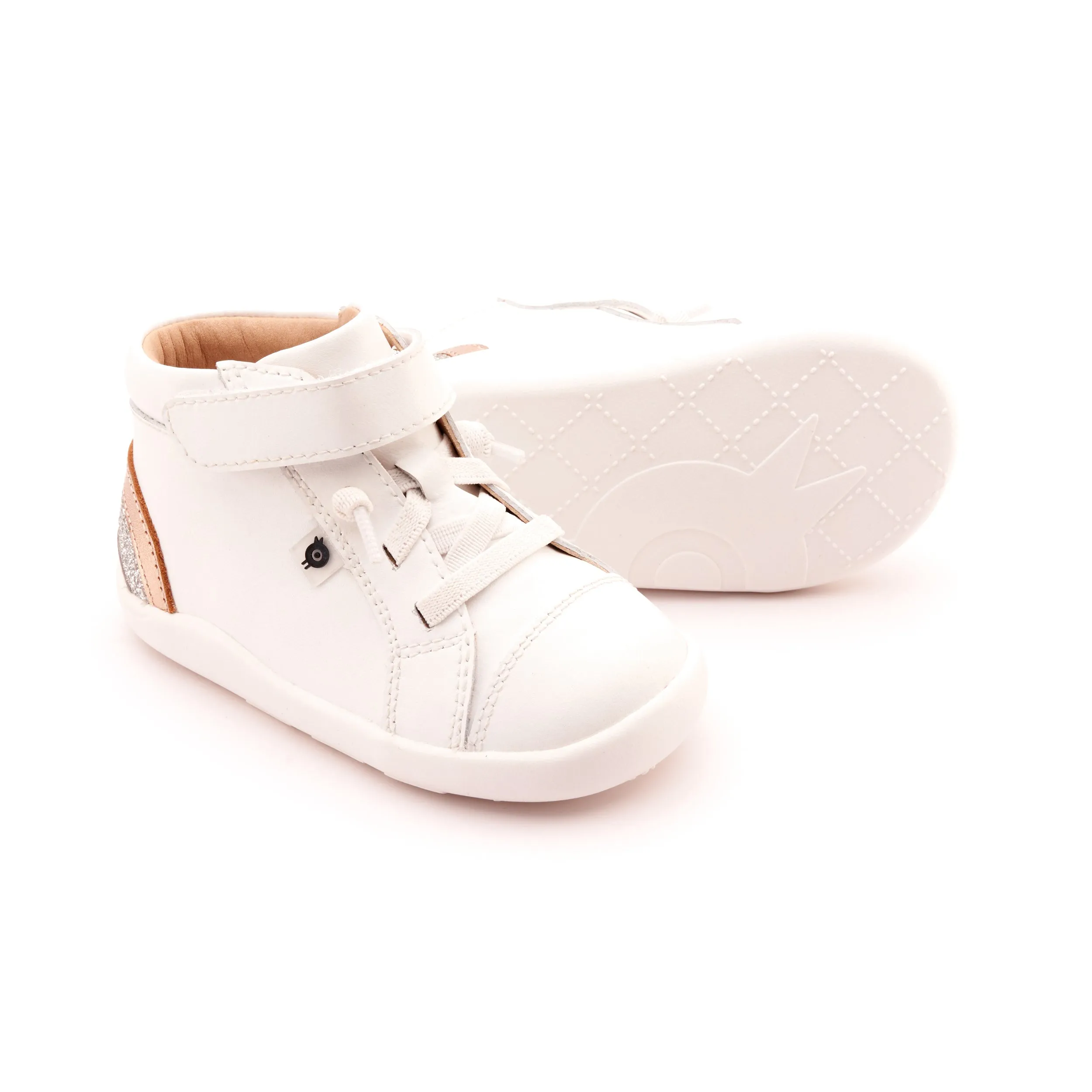 Old Soles Girl's 8042 Rainbow Ground Casual Shoes - Snow / Copper / Glam Argent