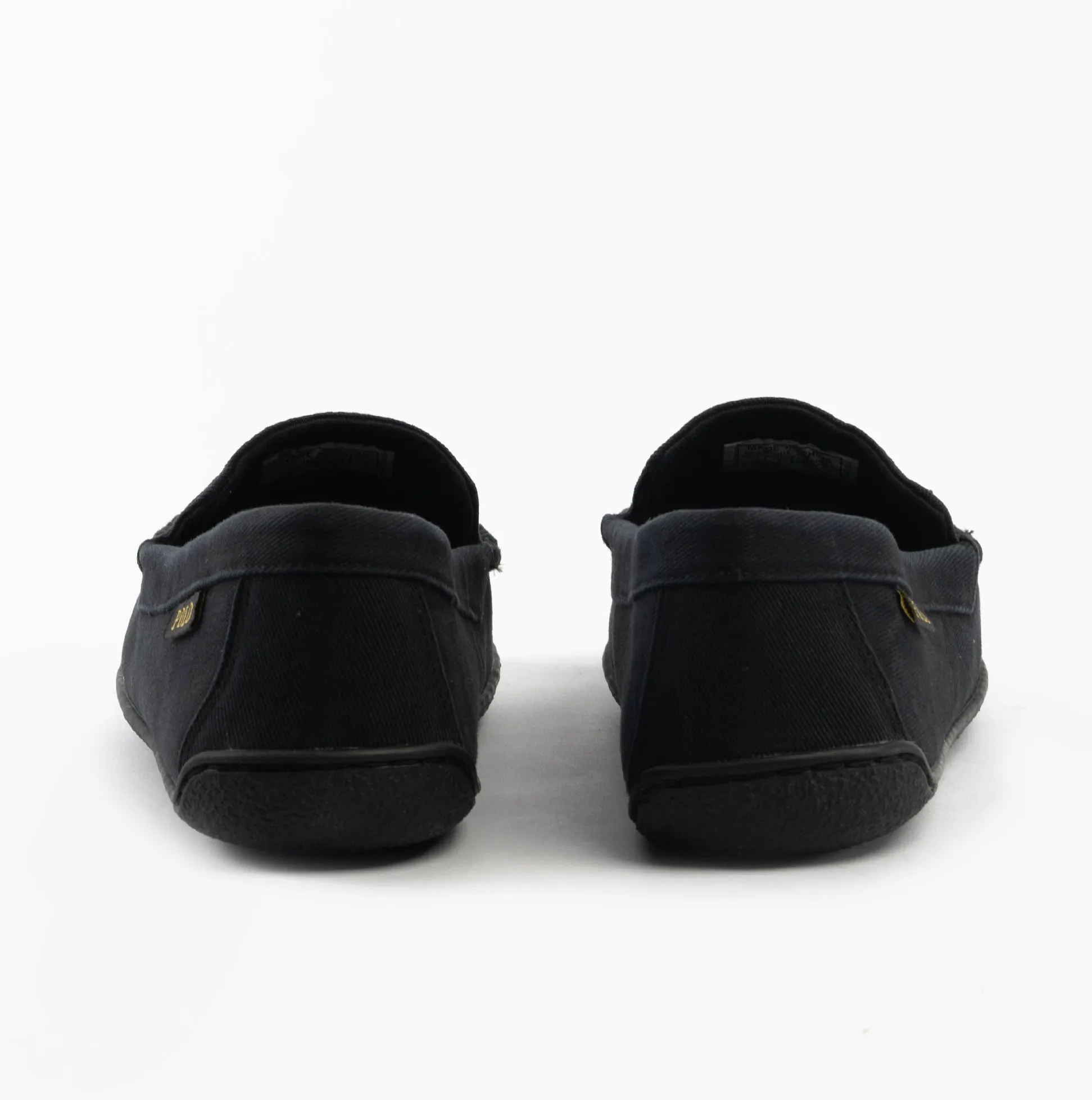Polo Ralph Lauren BRENAN Mens Slippers Black Washed Twill/Gold
