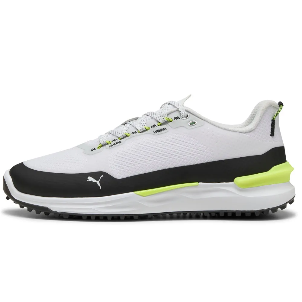Puma IGNITE Elevate X Spikeless Waterproof Shoes - White/Black/Safety Yellow