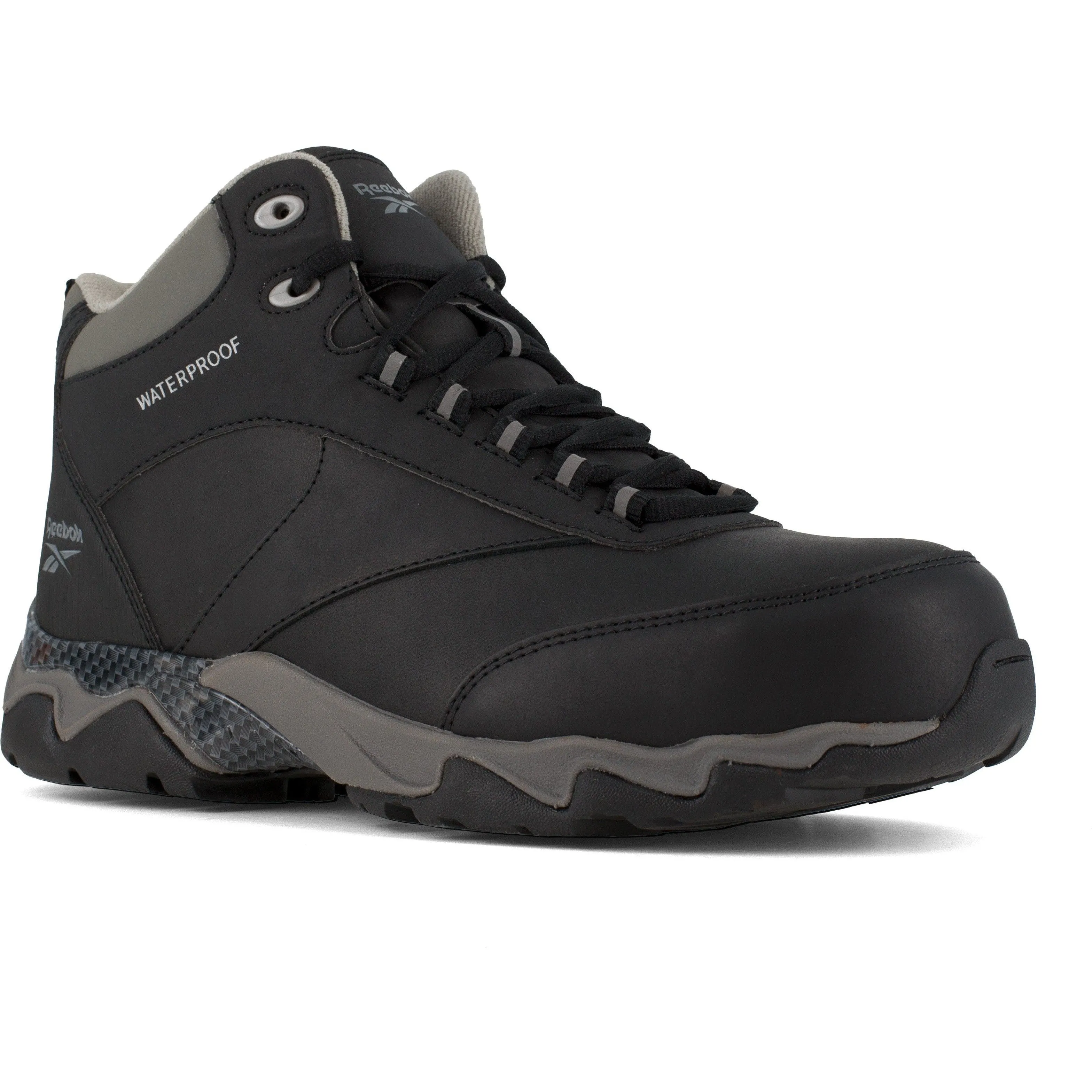 Reebok Men's Beamer Composite Toe Waterproof Athletic Work Boot- Black- RB1068