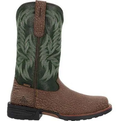 Rocky Men's Bronco 12" Composite Toe Waterproof Western Classic Boot- Brown- RKW0454