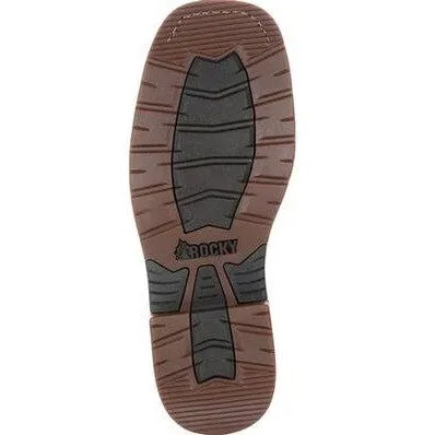 Rocky Men's TPU Heel 11" Square Toe Waterproof Met Guard Western Boot -Brown- RKW0288