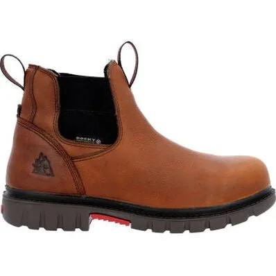 Rocky Men's Worksmart Waterproof Chelsea Composite Toe Work Boot -Brown- RKK0400