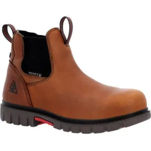 Rocky Men's Worksmart Waterproof Chelsea Composite Toe Work Boot -Brown- RKK0400