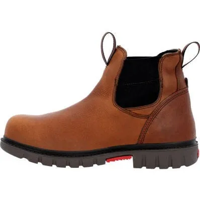 Rocky Men's Worksmart Waterproof Chelsea Composite Toe Work Boot -Brown- RKK0400