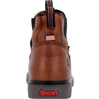 Rocky Men's Worksmart Waterproof Chelsea Composite Toe Work Boot -Brown- RKK0400