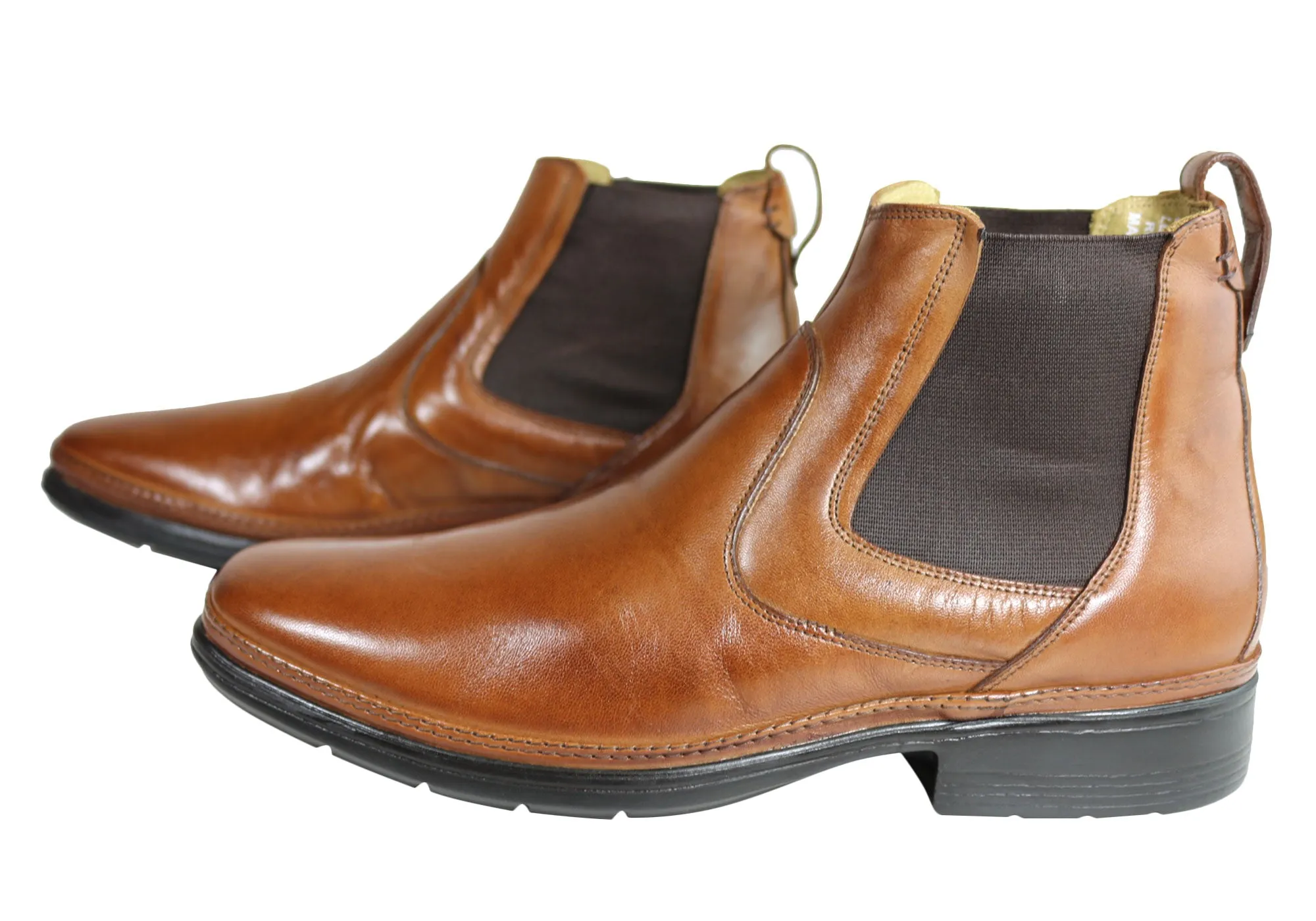 Savelli Liam Mens Comfort Leather Chelsea Dress Boots Made In Brazil
